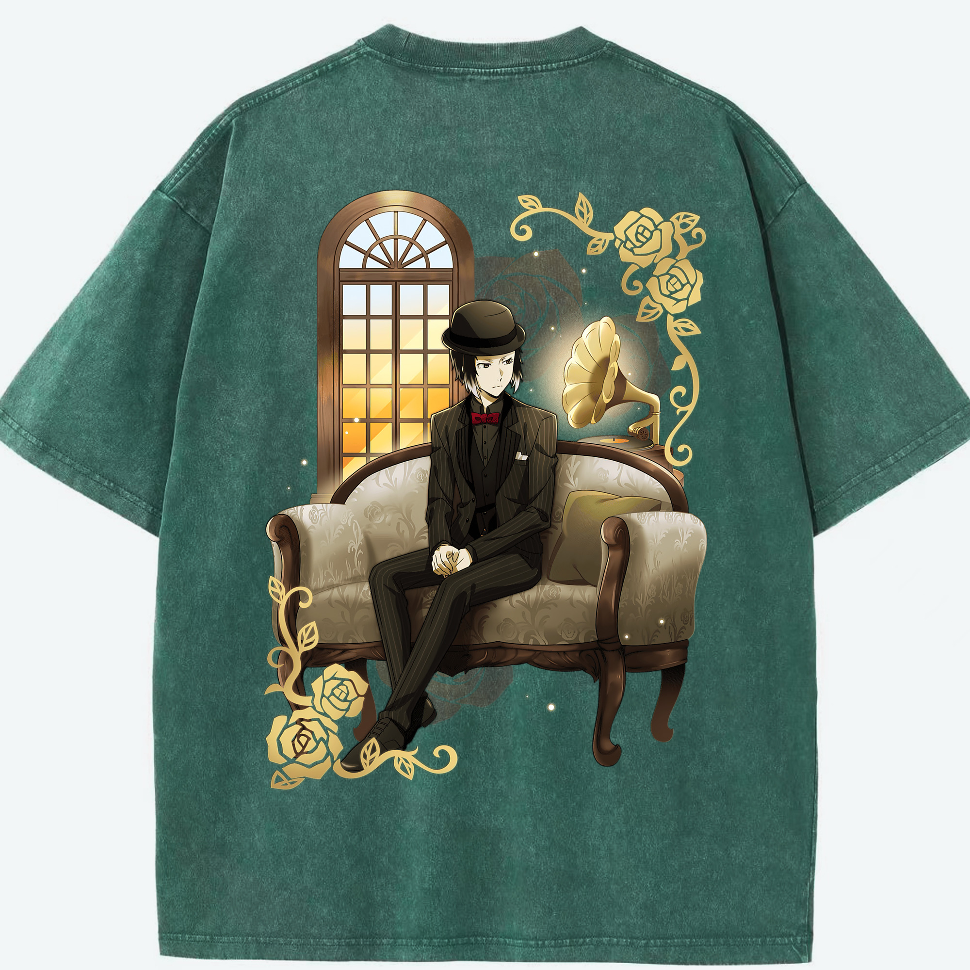 （画像用） 文豪ストレイドッグス Bungo Stray Dogs 綿100% ヴィンテージ風 半袖Tシャツ（背面プリント）